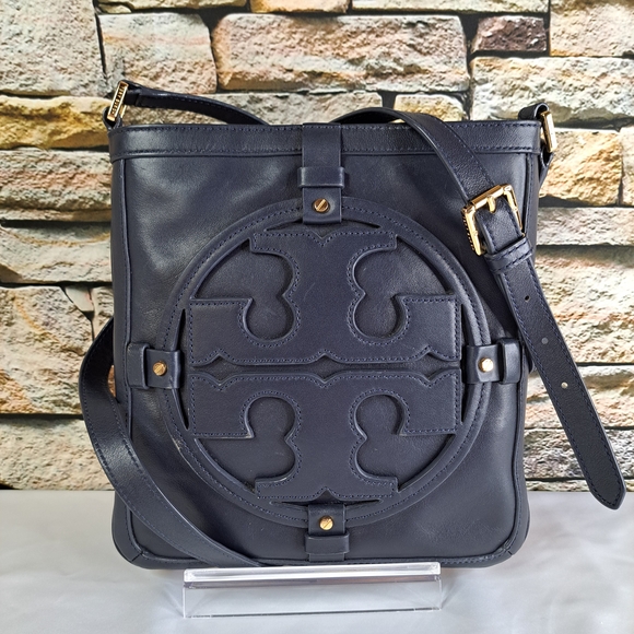 Tory Burch Handbags - TORY BURCH LEATHER CROSSBODY BAG in STO~A~WAY NAVY